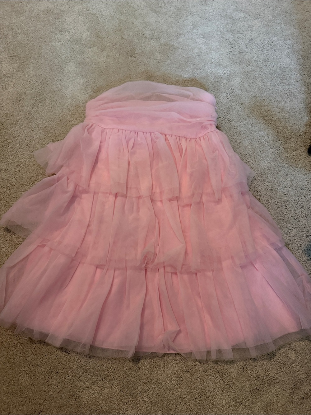 Beginning Boutique Soft Pink Tiered Tulle Dress